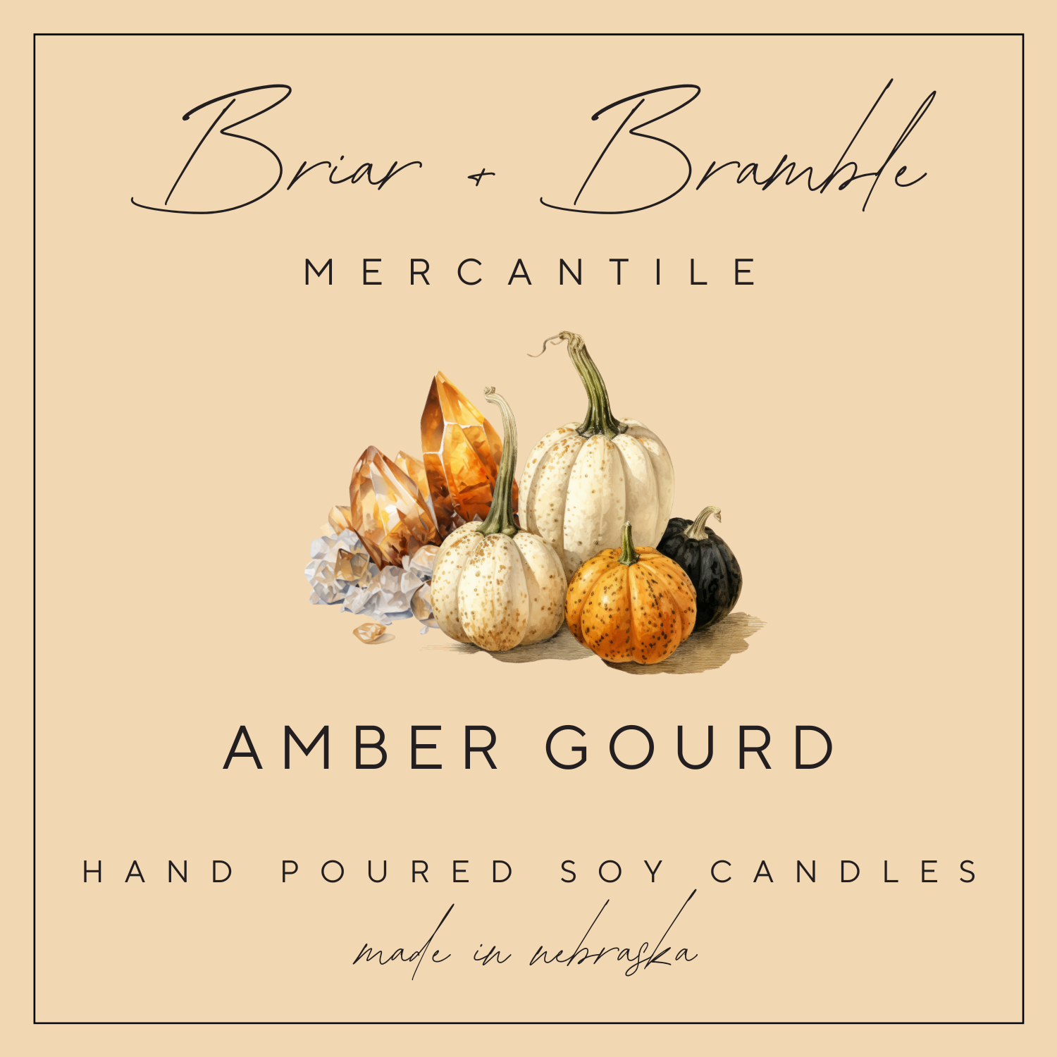 Hand poured, cottagecore autumn candle with toasted pumpkin scent.